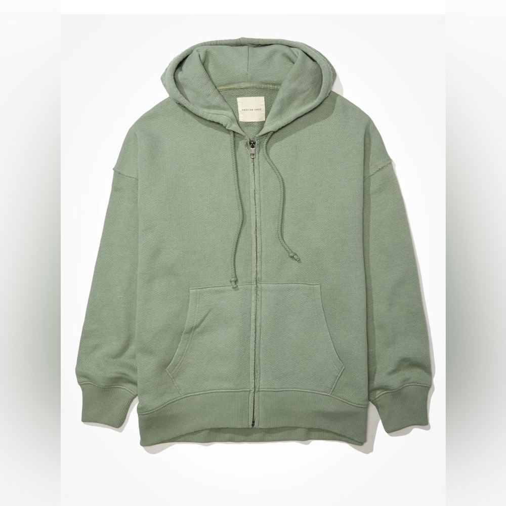 AE Oversized Textured Zip-Up Hoodie - Picture 3 of 10